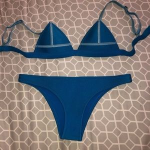 blue triangl bikini